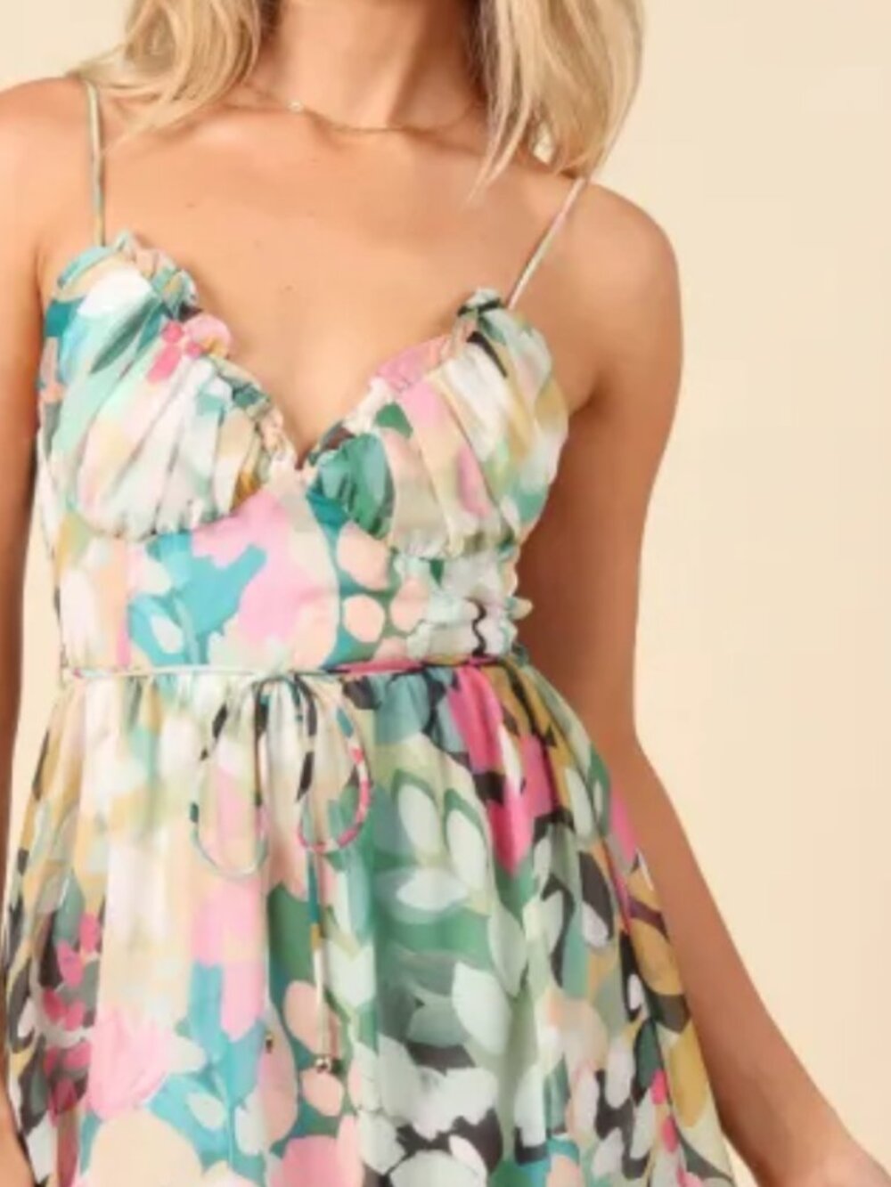 NWT Sage & Paije Beautiful Mini Floral Dress Spaghetti Strap Small
